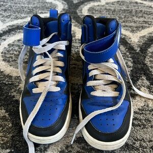 Nike Kids Blue and Black High-Top Sneakers
